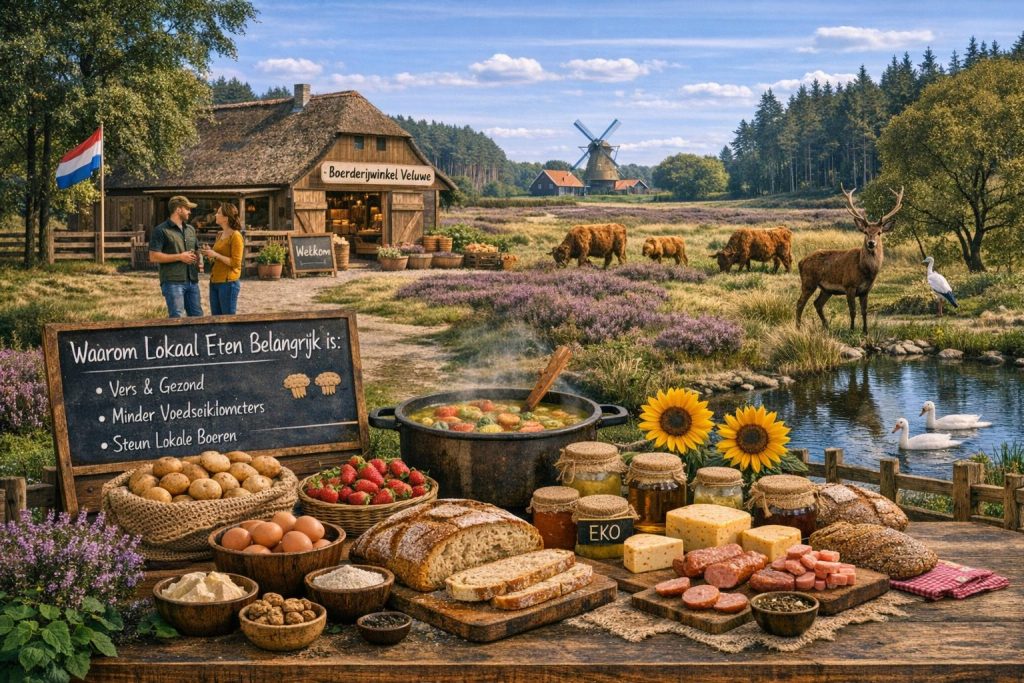 Boerderijwinkels op de Veluwe in Gelderland met verse streekproducten, gelegen in een natuurlijke omgeving met heide, dieren en Veluws landschap.